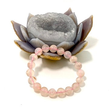 Pink Flower agate bracelet