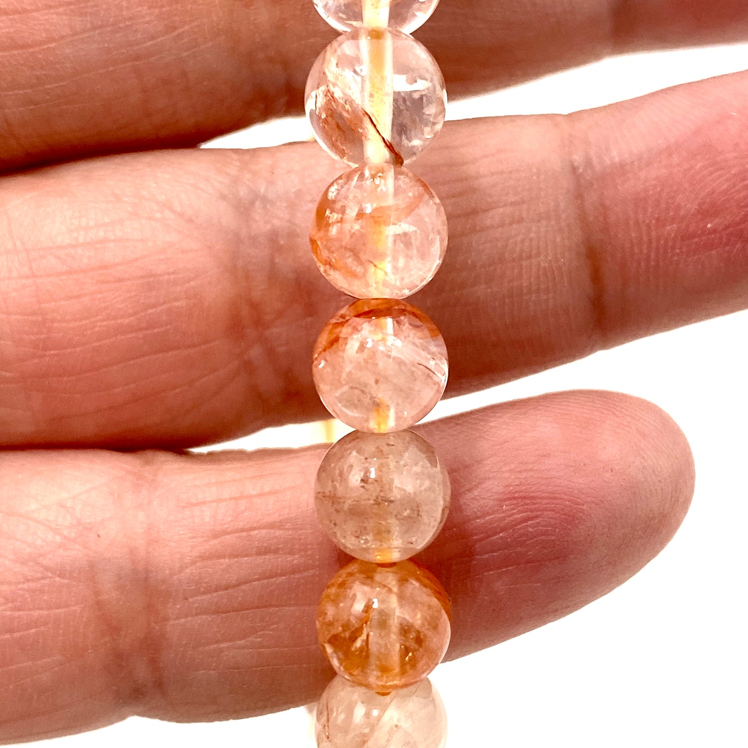 Red Hematoid "Fire Quartz" & Gold Hematoid Quartz "Golden Healer" bracelet