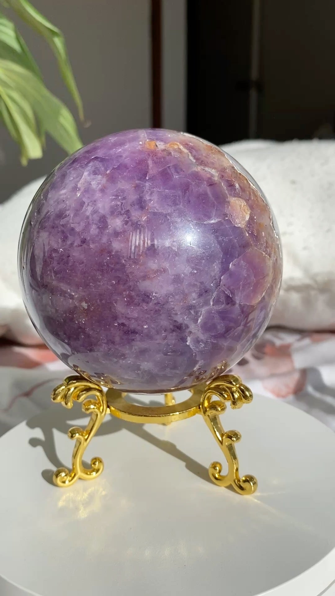 Amethyst & Banded Agate Crystal Sphere 983g AMAS-01 |