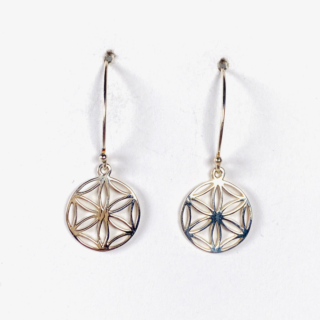 925 SS Flower of Life Marquee Earrings 15mm - Nature's Magick