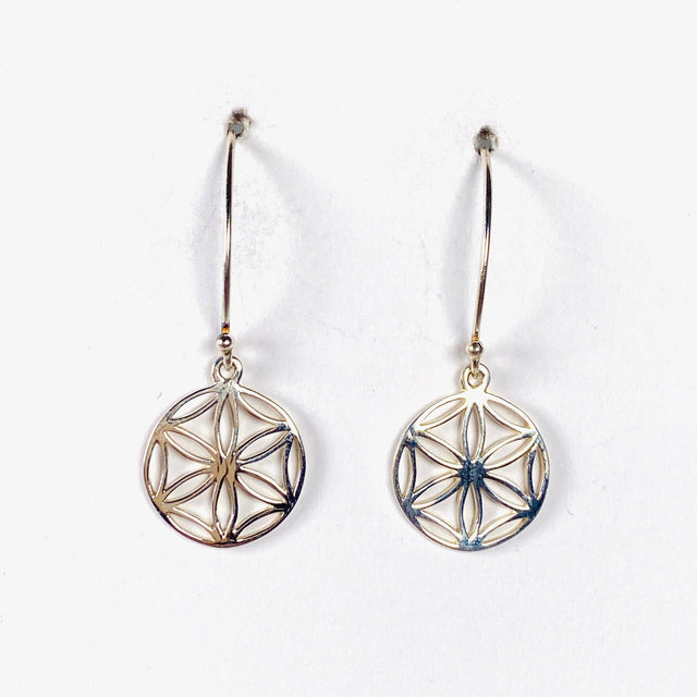 925 SS Flower of Life Marquee Earrings 15mm - Nature's Magick