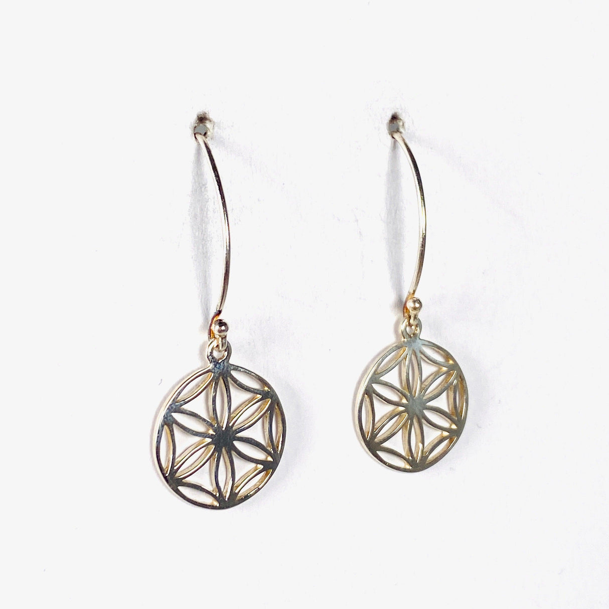 925 SS Flower of Life Marquee Earrings 15mm - Nature's Magick