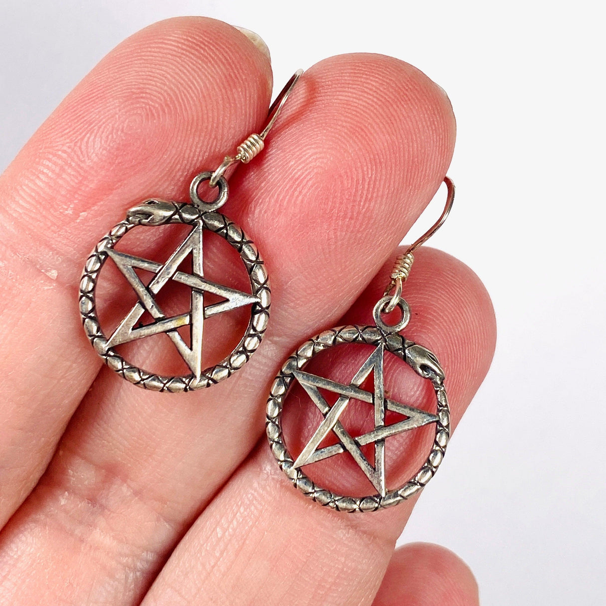 925 SS Pentagram Earrings 31x16mm - Nature's Magick