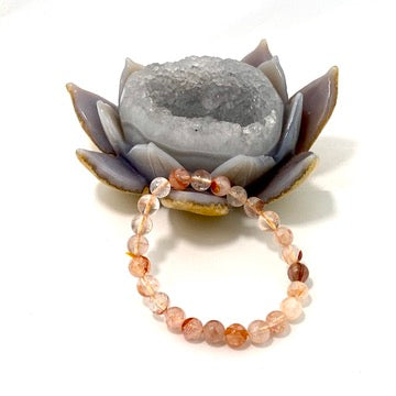 Red Hematoid "Fire Quartz" & Gold Hematoid Quartz "Golden Healer" bracelet