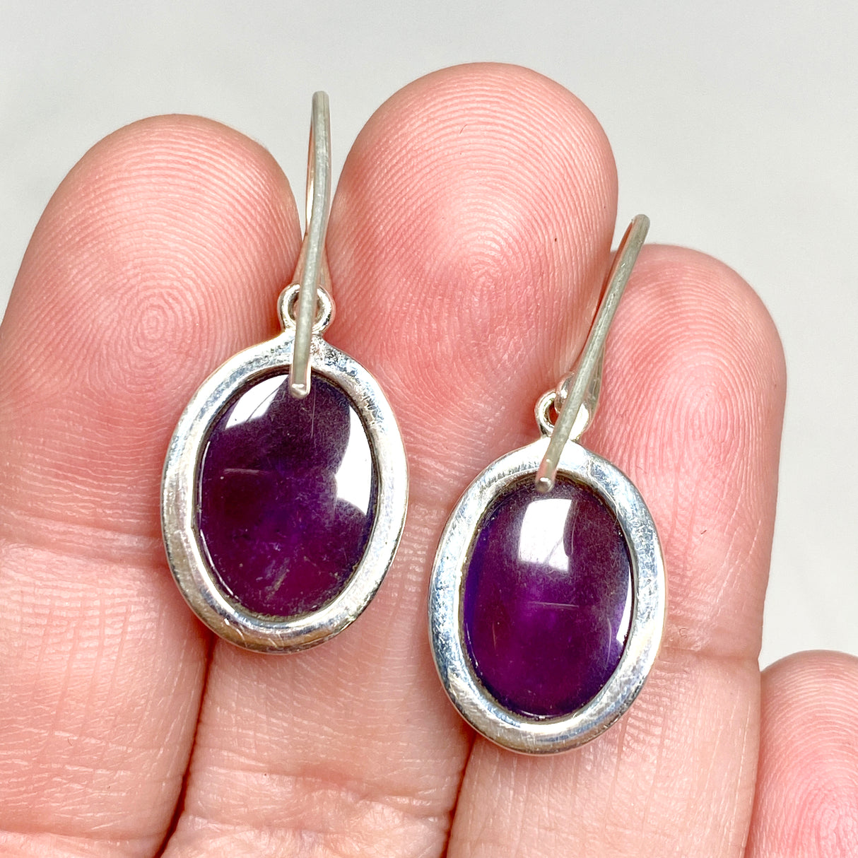 Amethyst Oval Cabochon Earrings PEGJ168