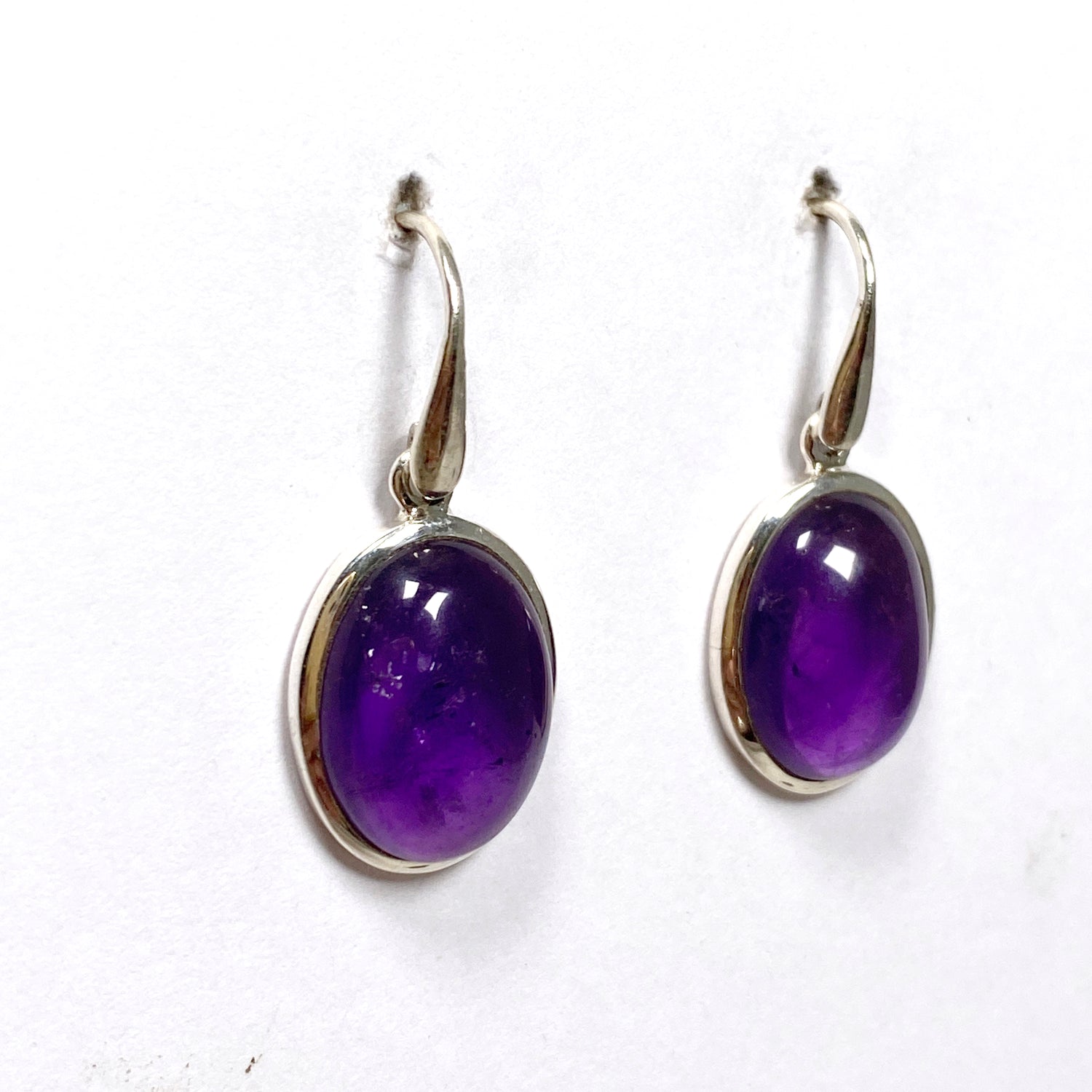 Amethyst Oval Cabochon Earrings PEGJ168