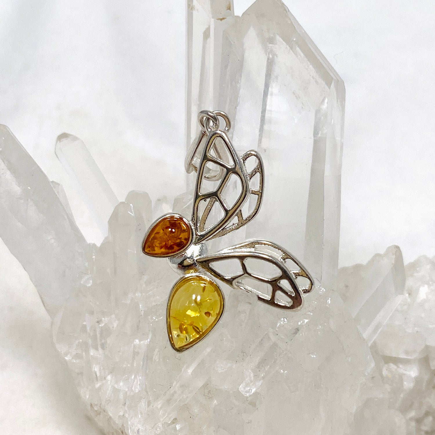 Baltic Amber Bee Mixed Multi-stone Pendant AMB234