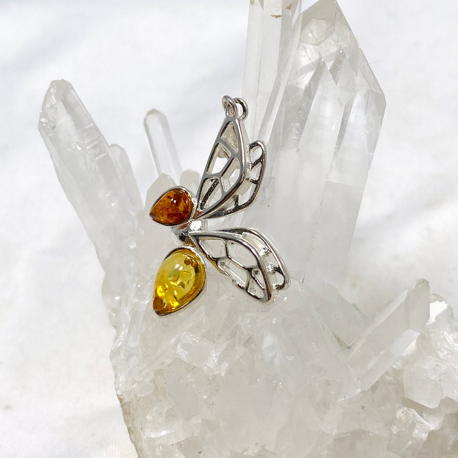 Baltic Amber Bee Mixed Multi-stone Pendant AMB234