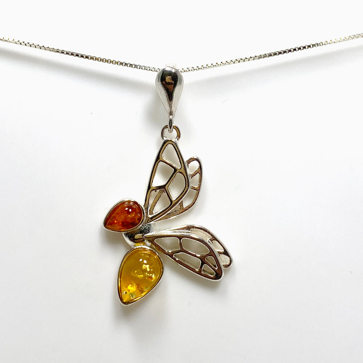 Baltic Amber Bee Mixed Multi-stone Pendant AMB234
