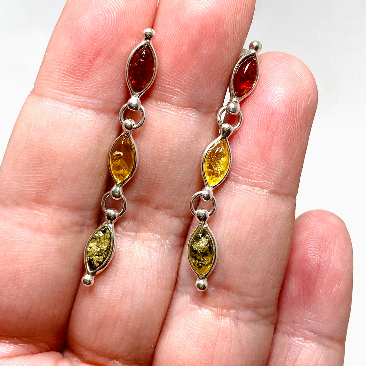 Baltic Amber Multi-stone Mixed Stud Earrings AMB260