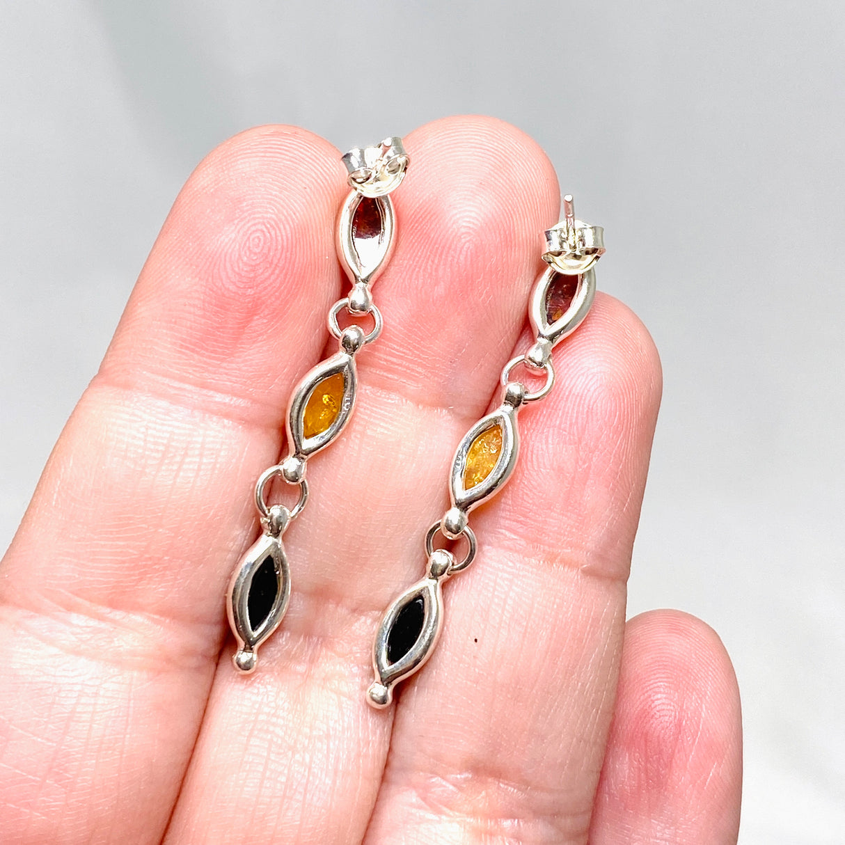 Baltic Amber Multi-stone Mixed Stud Earrings AMB260