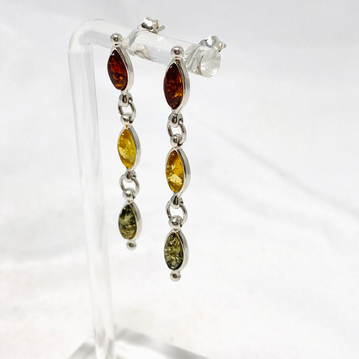 Baltic Amber Multi-stone Mixed Stud Earrings AMB260