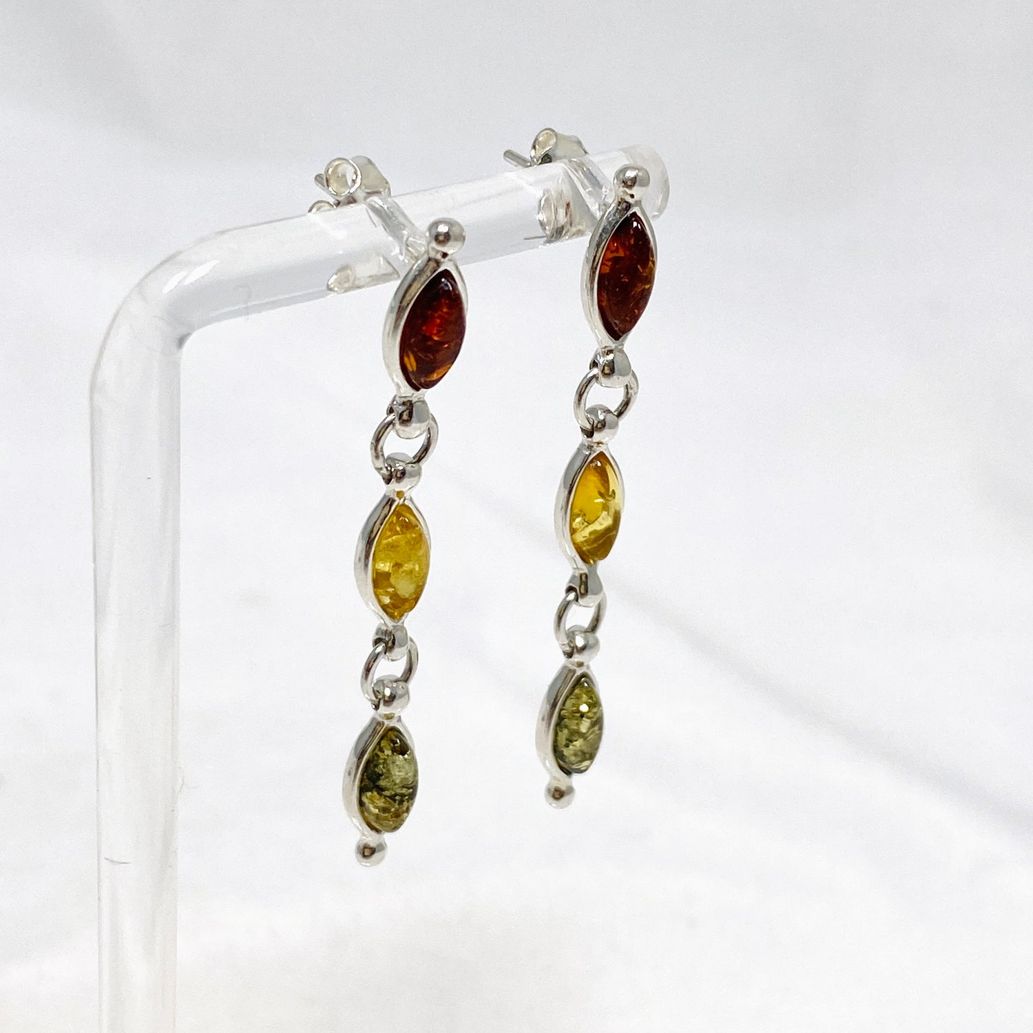 Baltic Amber Multi-stone Mixed Stud Earrings AMB260