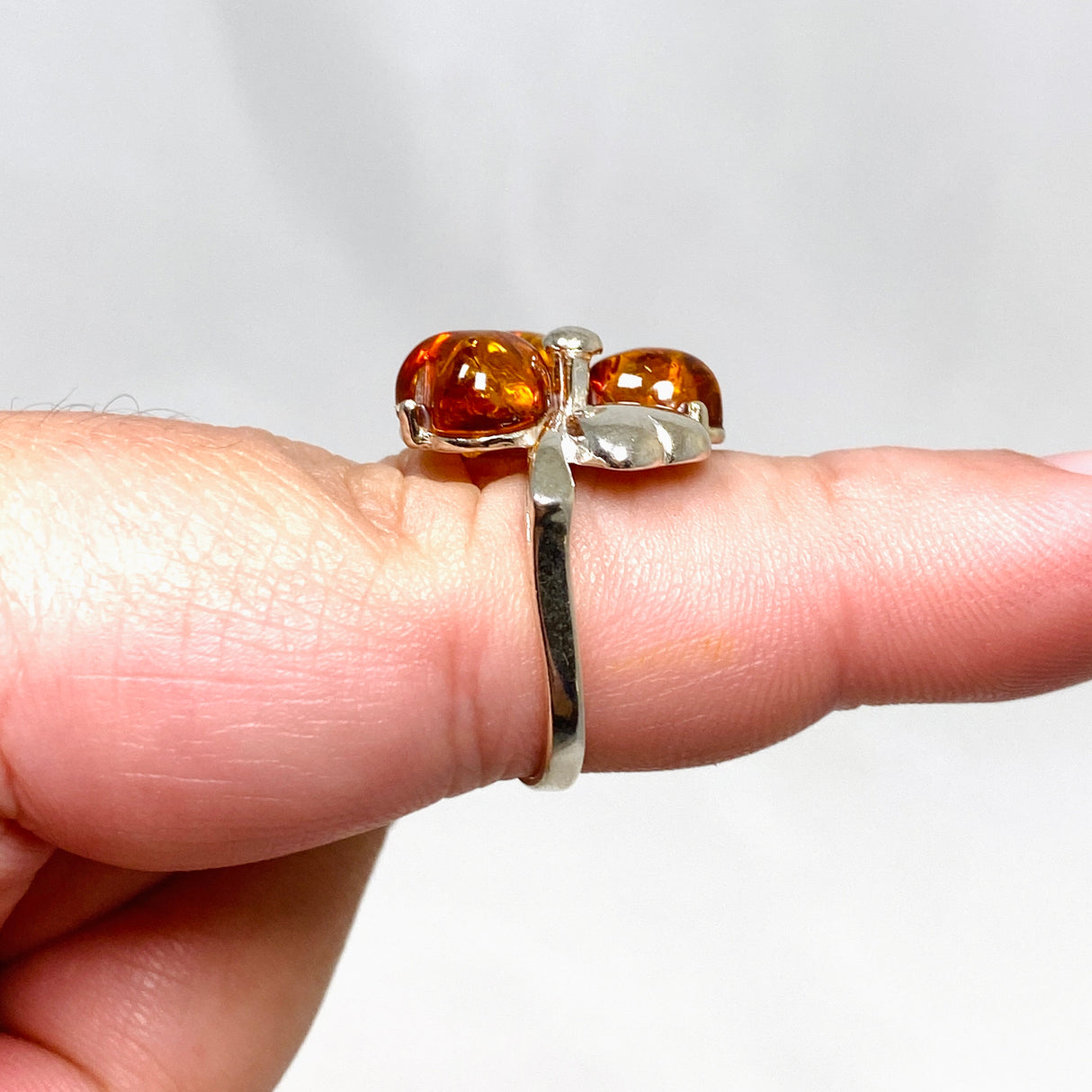 Baltic Amber Clover Ring Size 7.5 AMB246