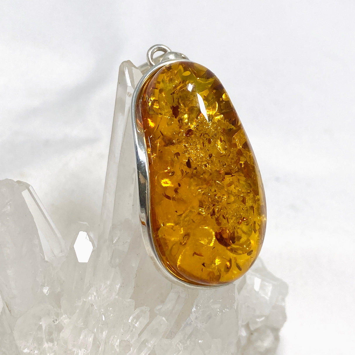 Baltic Amber Honey Cognac Freeform Pendant AMB227