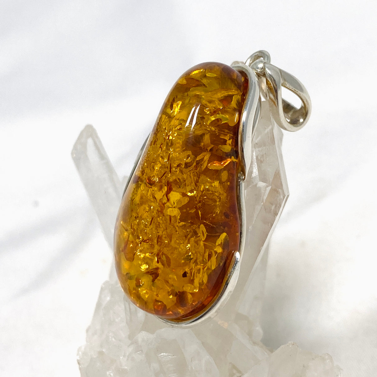 Baltic Amber Honey Cognac Freeform Pendant AMB227