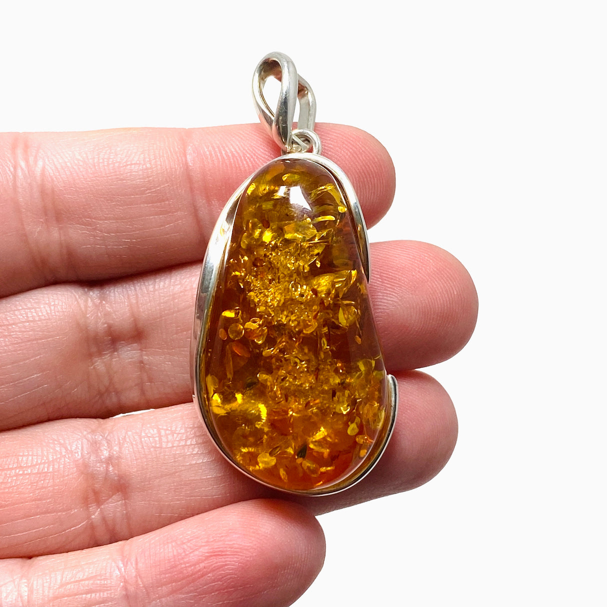 Baltic Amber Honey Cognac Freeform Pendant AMB227