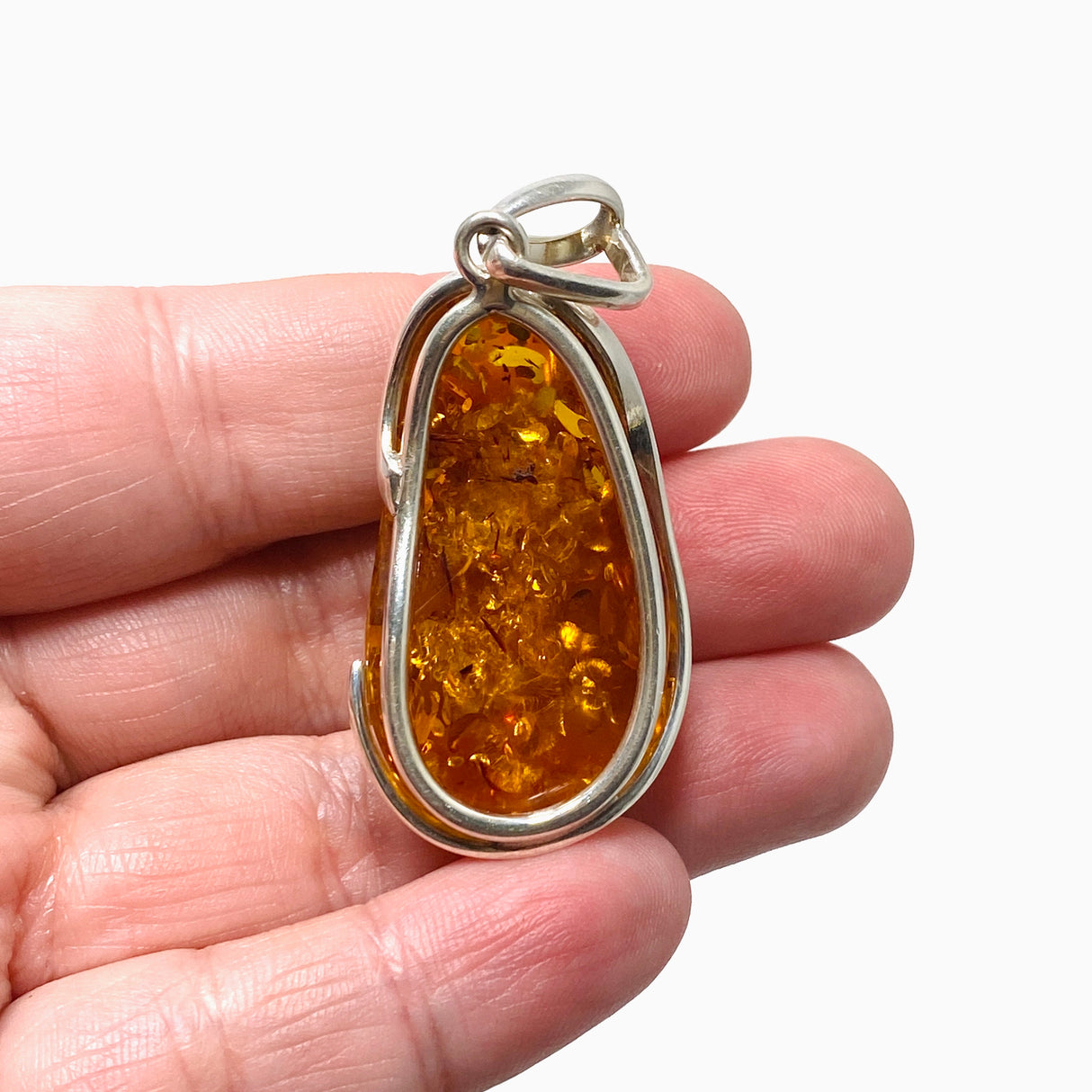 Baltic Amber Honey Cognac Freeform Pendant AMB227