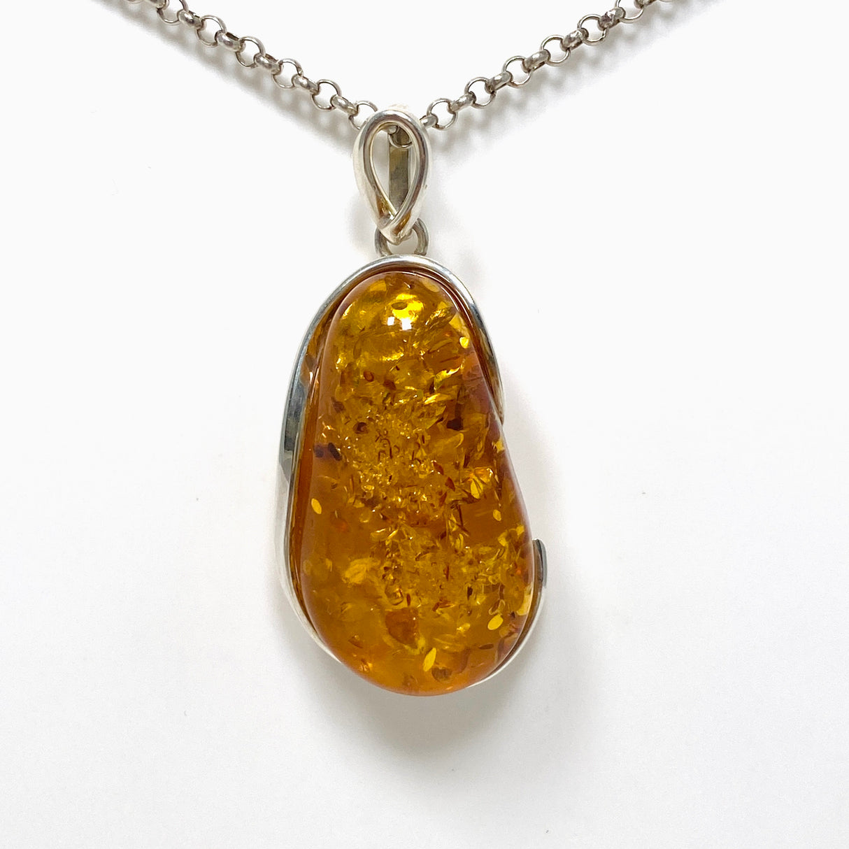 Baltic Amber Honey Cognac Freeform Pendant AMB227