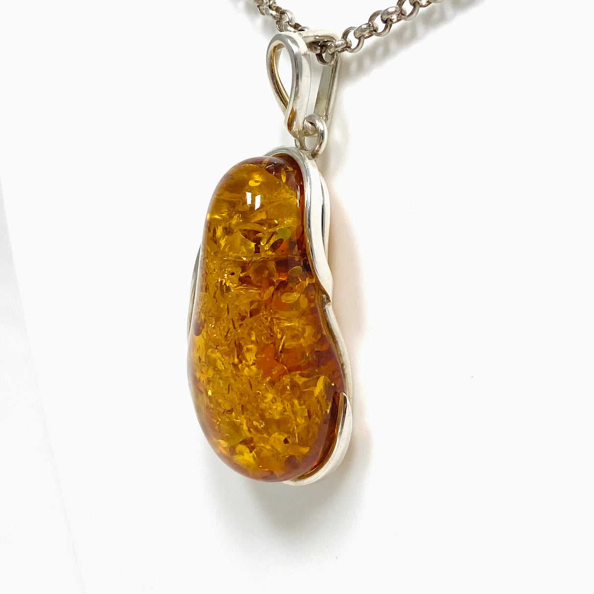 Baltic Amber Honey Cognac Freeform Pendant AMB227