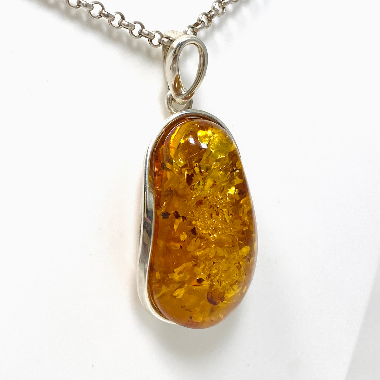 Baltic Amber Honey Cognac Freeform Pendant AMB227
