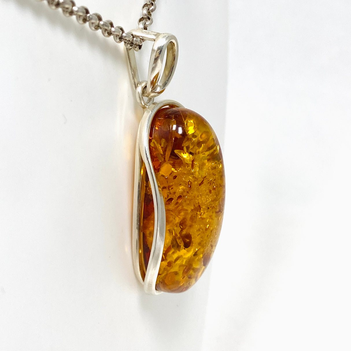 Baltic Amber Honey Cognac Freeform Pendant AMB227