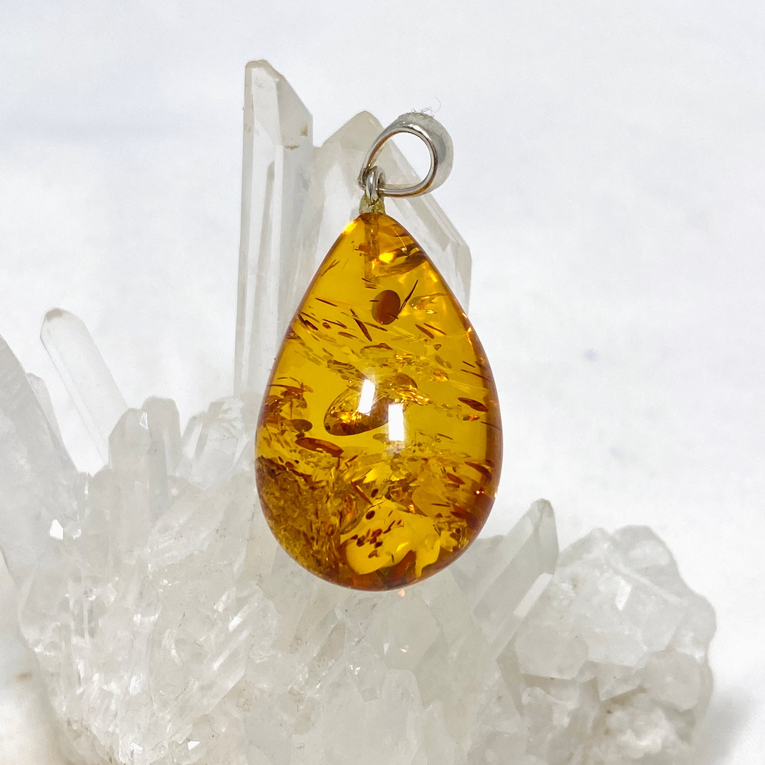 Baltic Amber Honey Cognac Teardrop Pendant AMB228