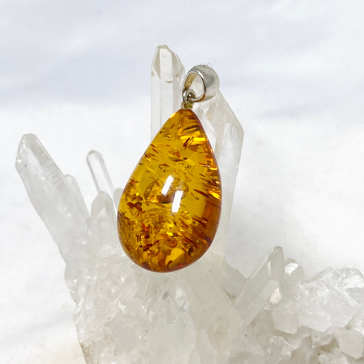 Baltic Amber Honey Cognac Teardrop Pendant AMB228