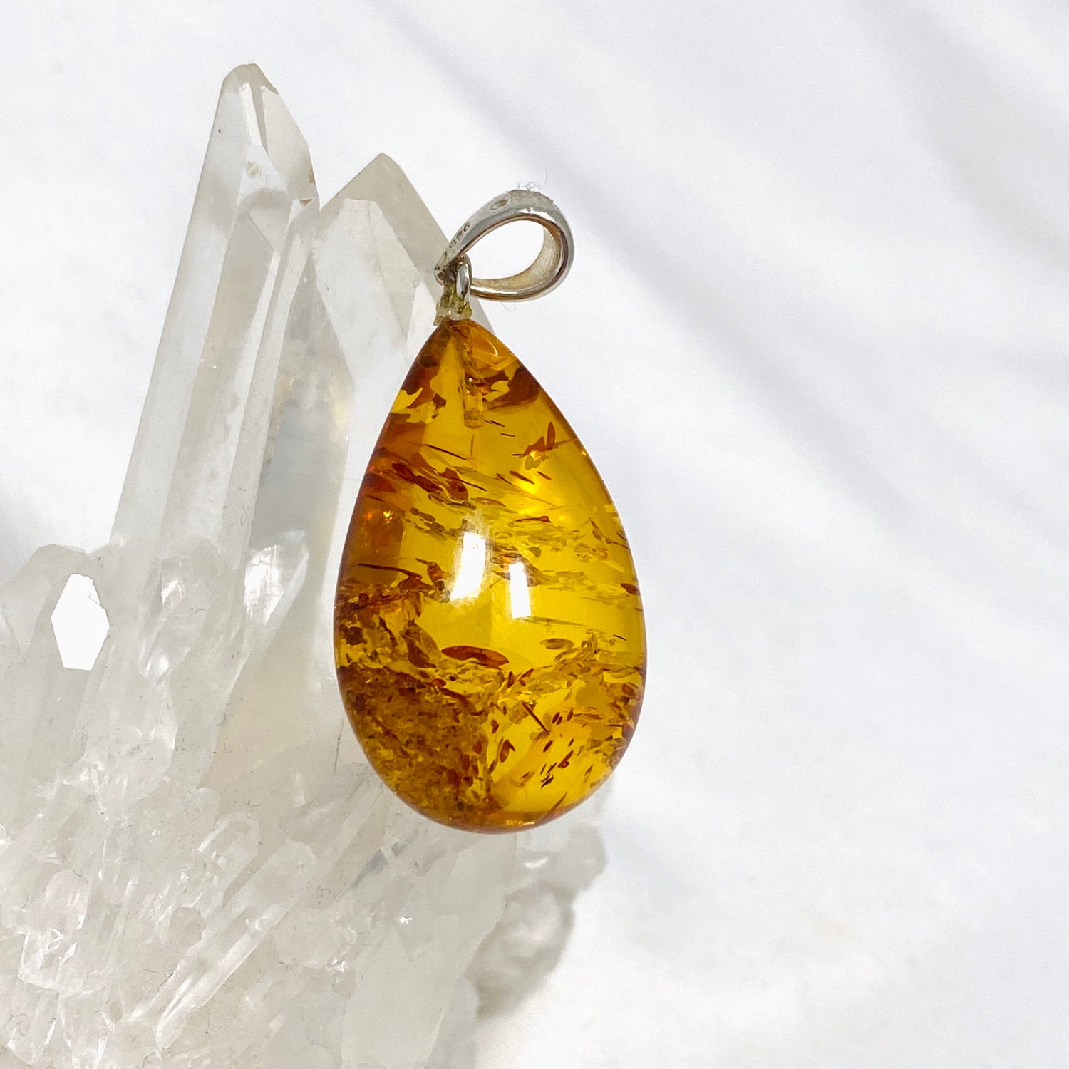 Baltic Amber Honey Cognac Teardrop Pendant AMB228