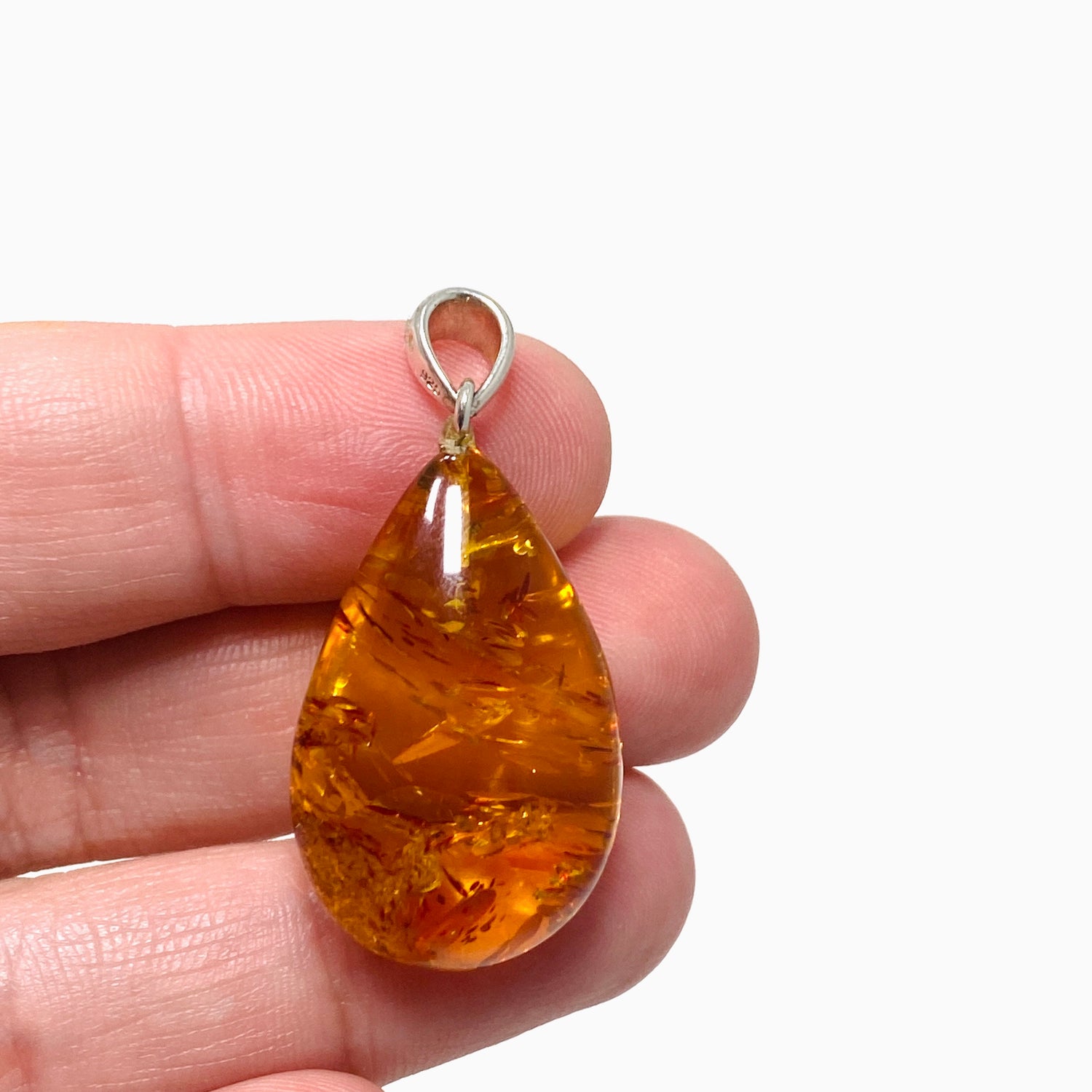 Baltic Amber Honey Cognac Teardrop Pendant AMB228