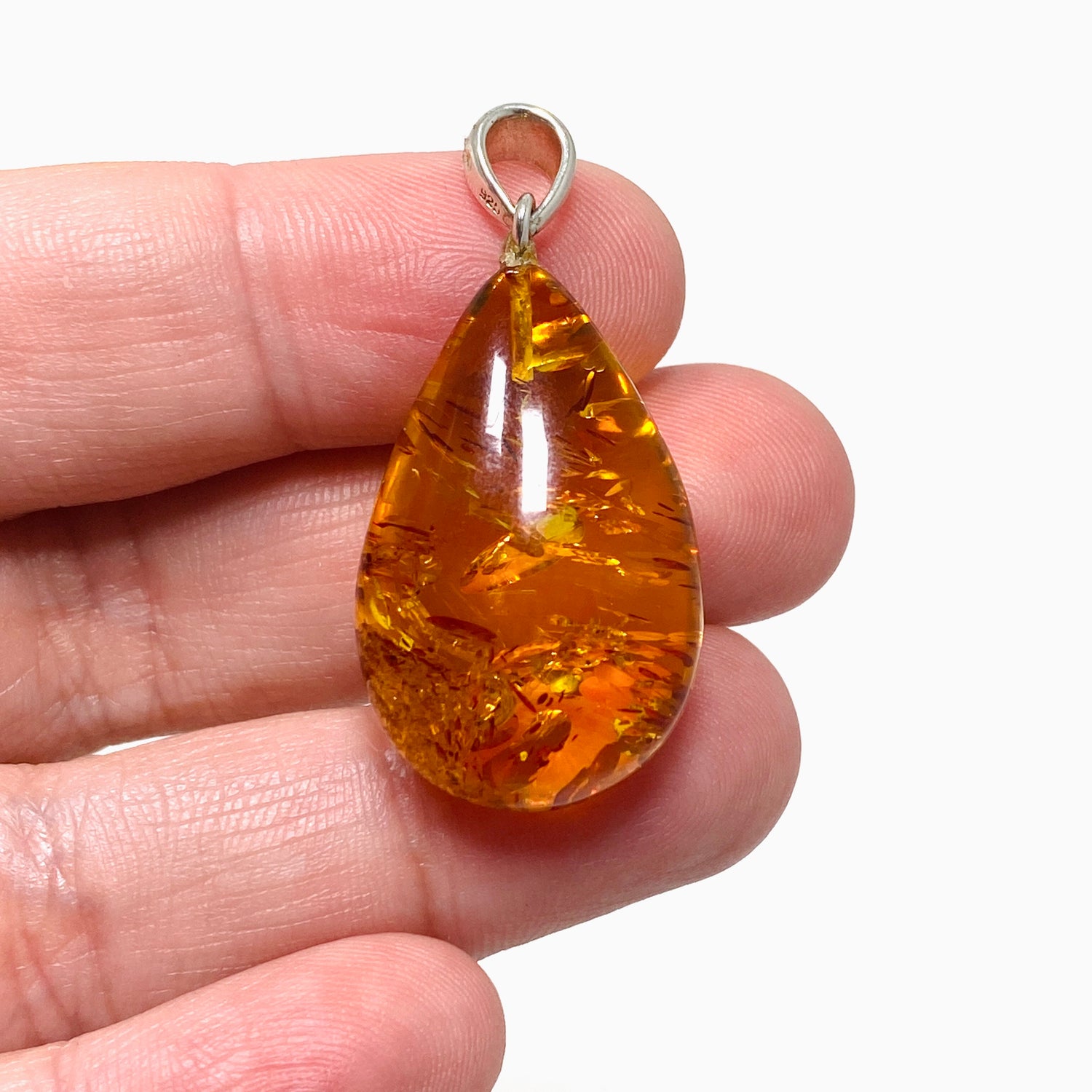 Baltic Amber Honey Cognac Teardrop Pendant AMB228