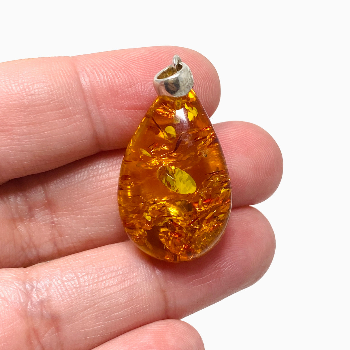 Baltic Amber Honey Cognac Teardrop Pendant AMB228