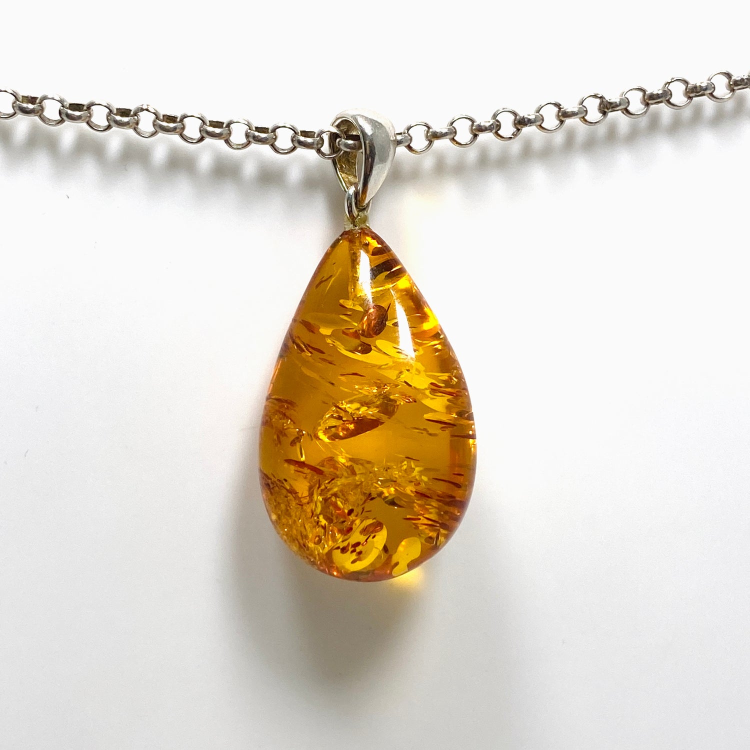 Baltic Amber Honey Cognac Teardrop Pendant AMB228