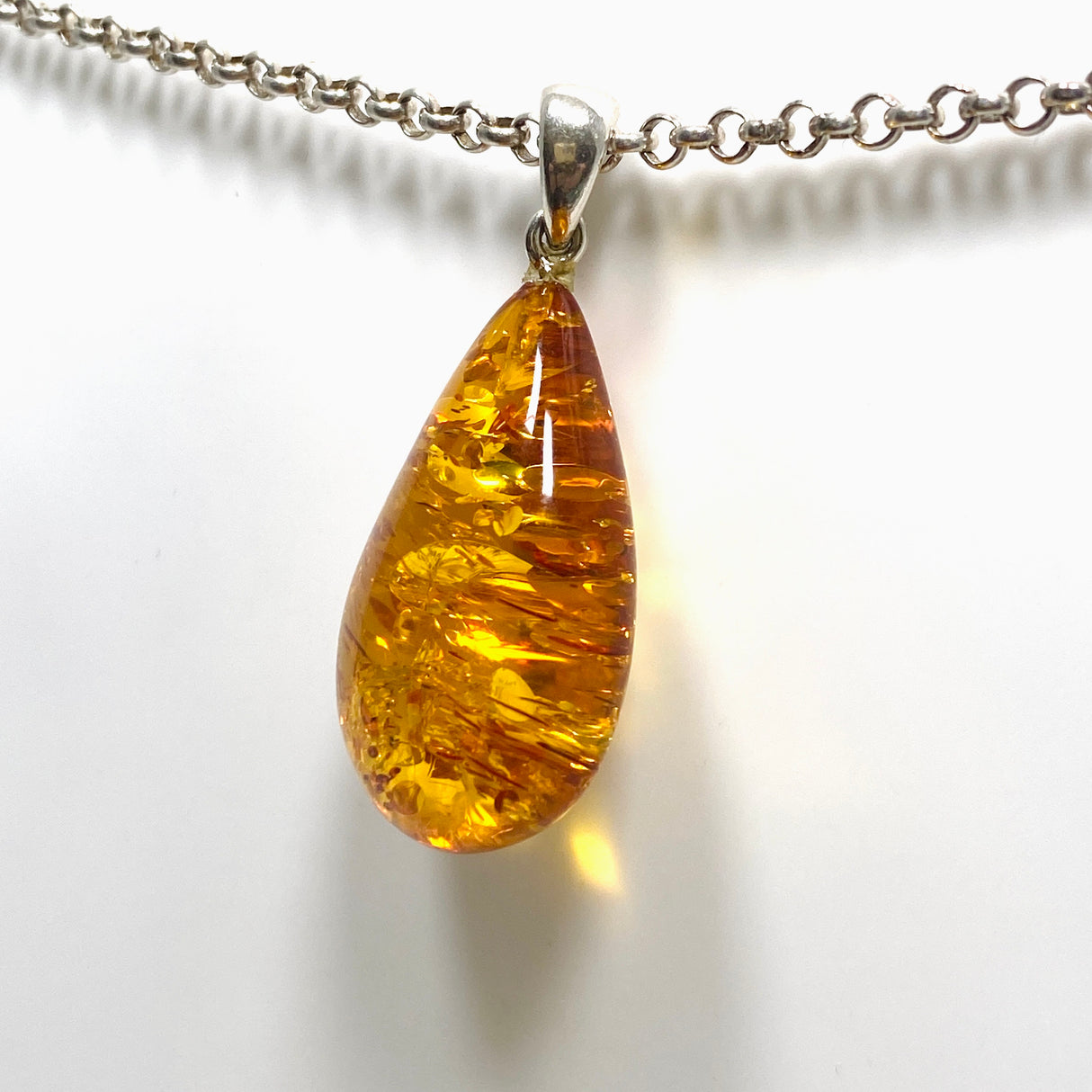 Baltic Amber Honey Cognac Teardrop Pendant AMB228