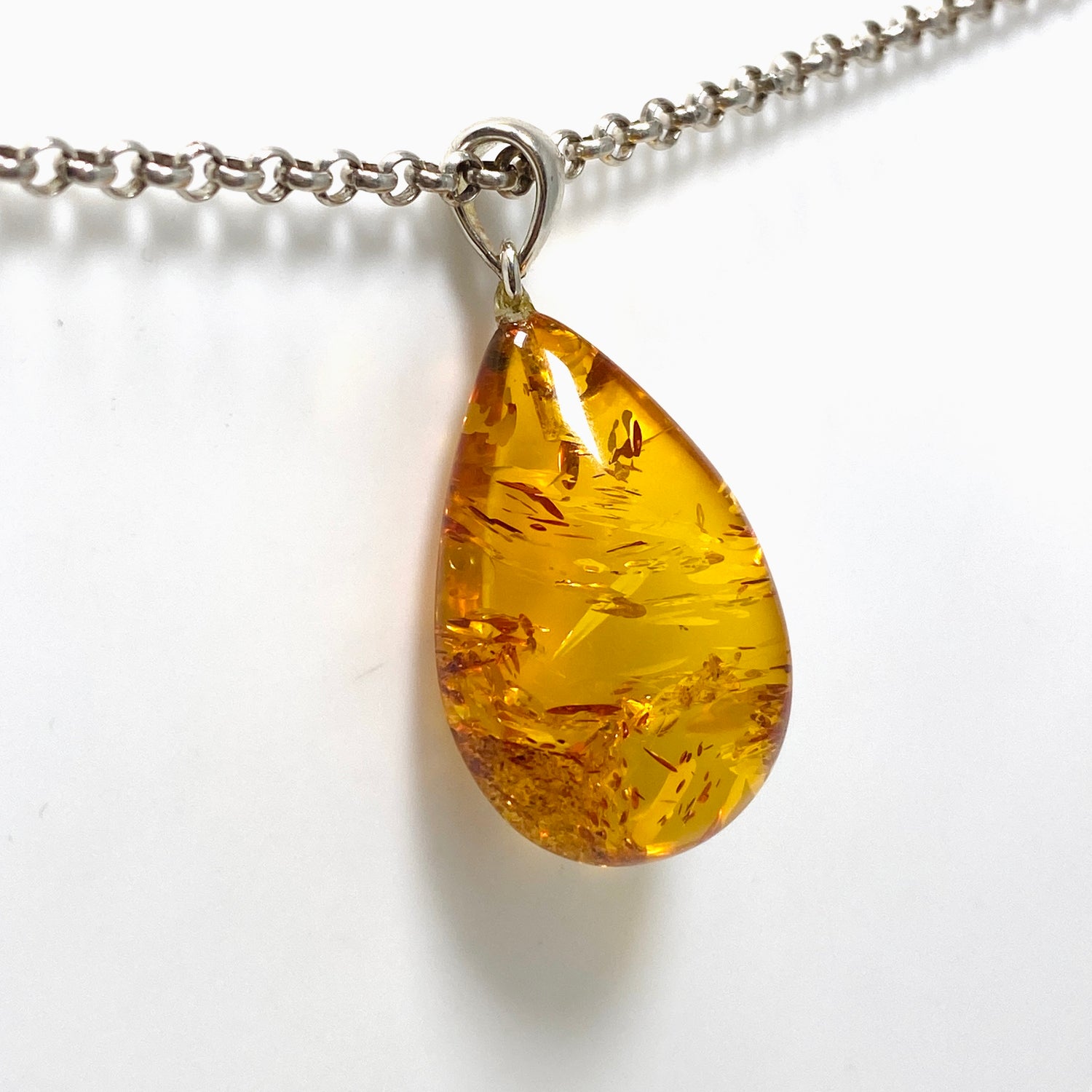 Baltic Amber Honey Cognac Teardrop Pendant AMB228