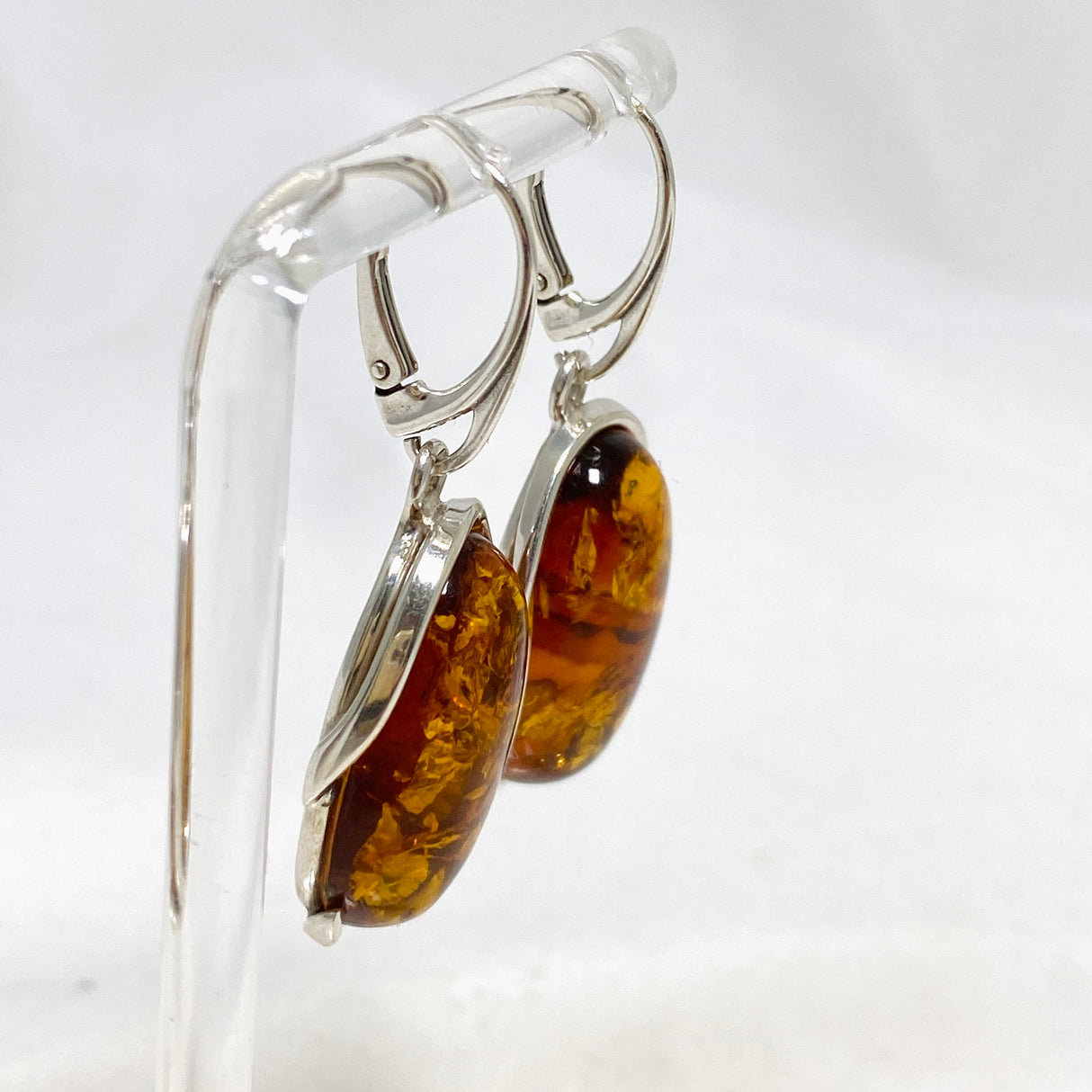 Baltic Cognac Amber Oval Earrings AMB252