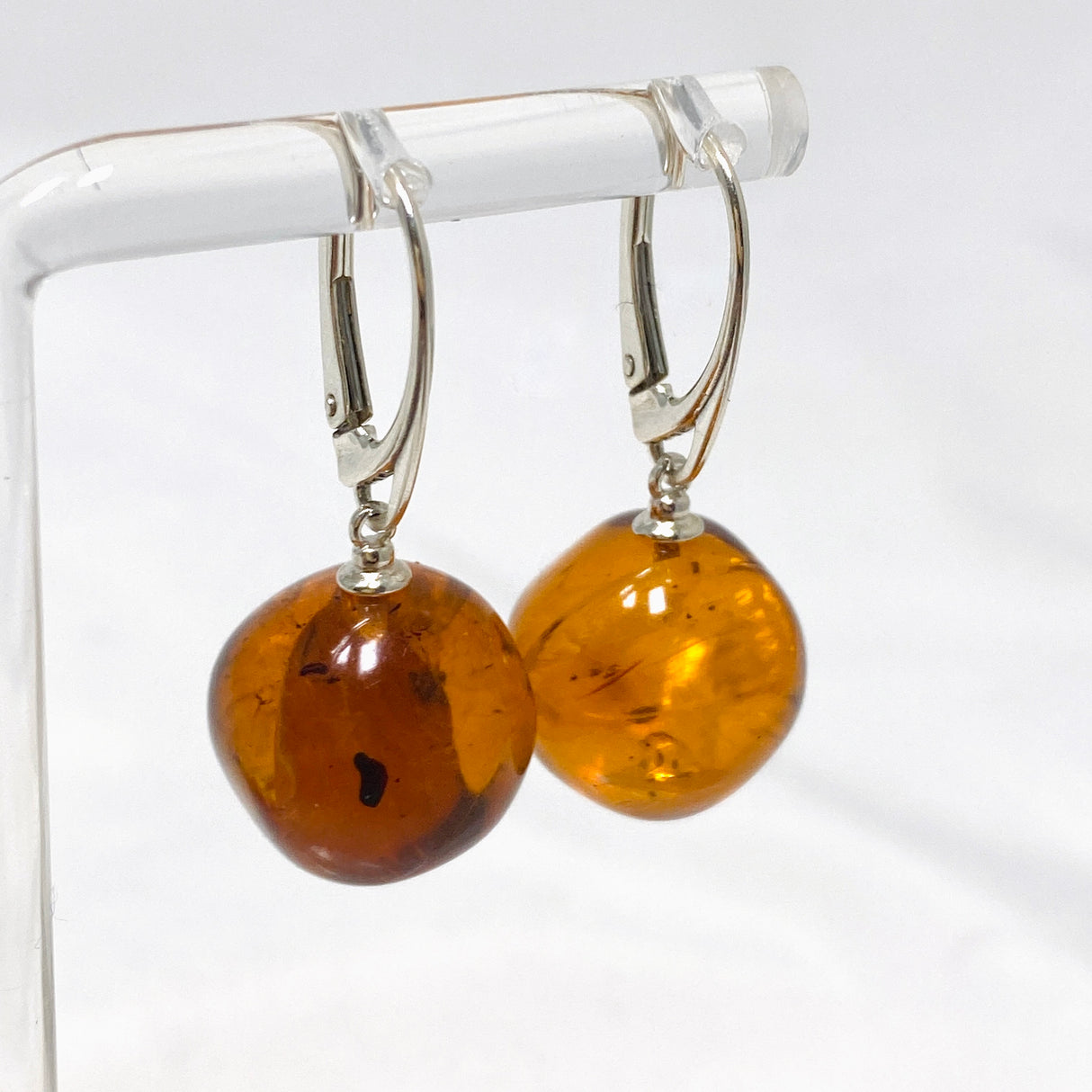Baltic Cognac Amber Sphere Earrings AMB254
