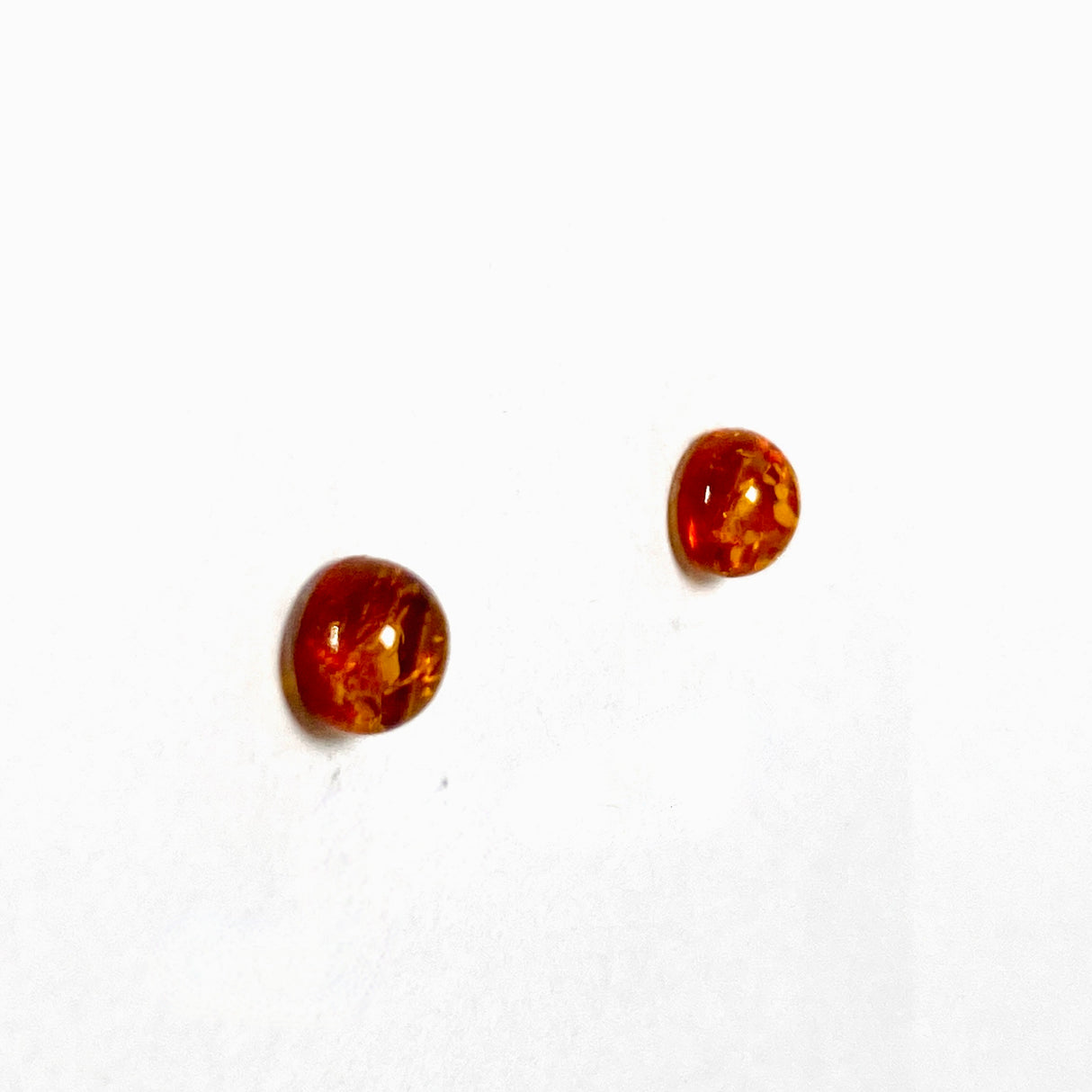 Baltic Amber round stud earrings