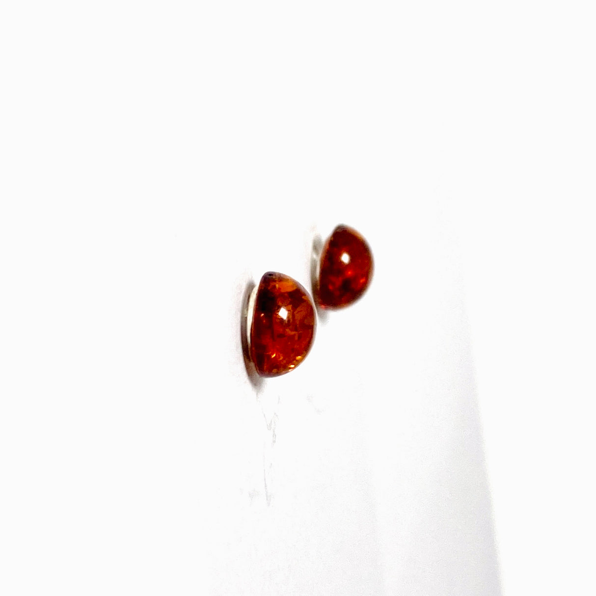 Baltic Amber round stud earrings