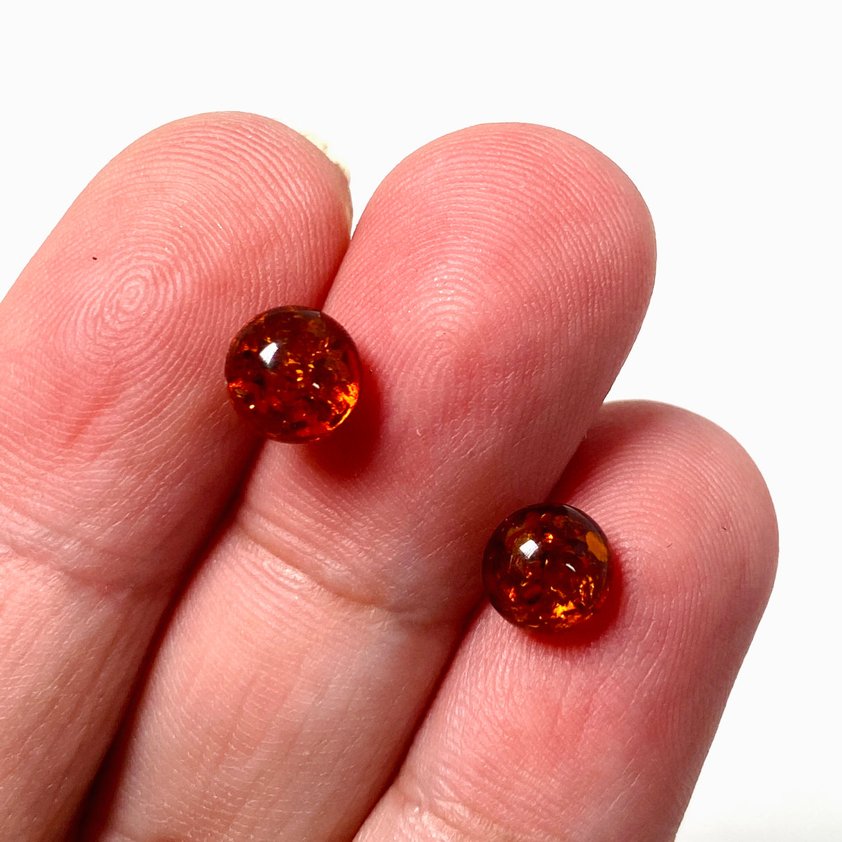 Baltic Amber round stud earrings