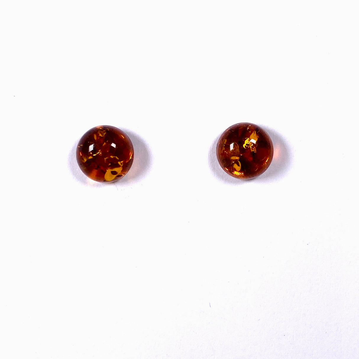 Baltic Amber round stud earrings