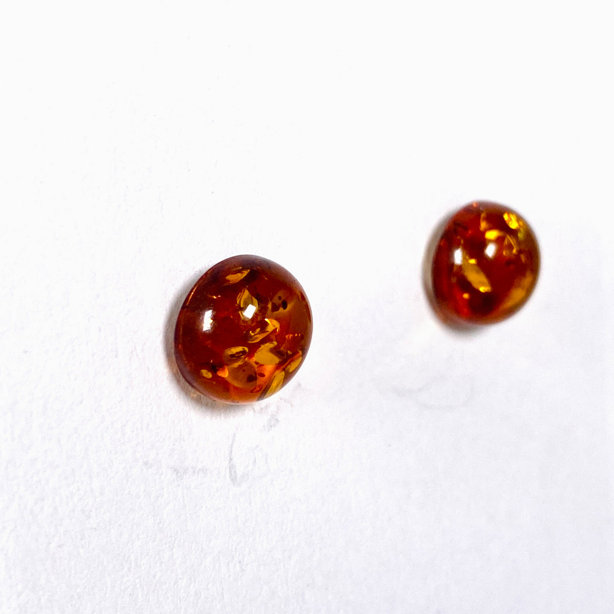 Baltic Amber round stud earrings