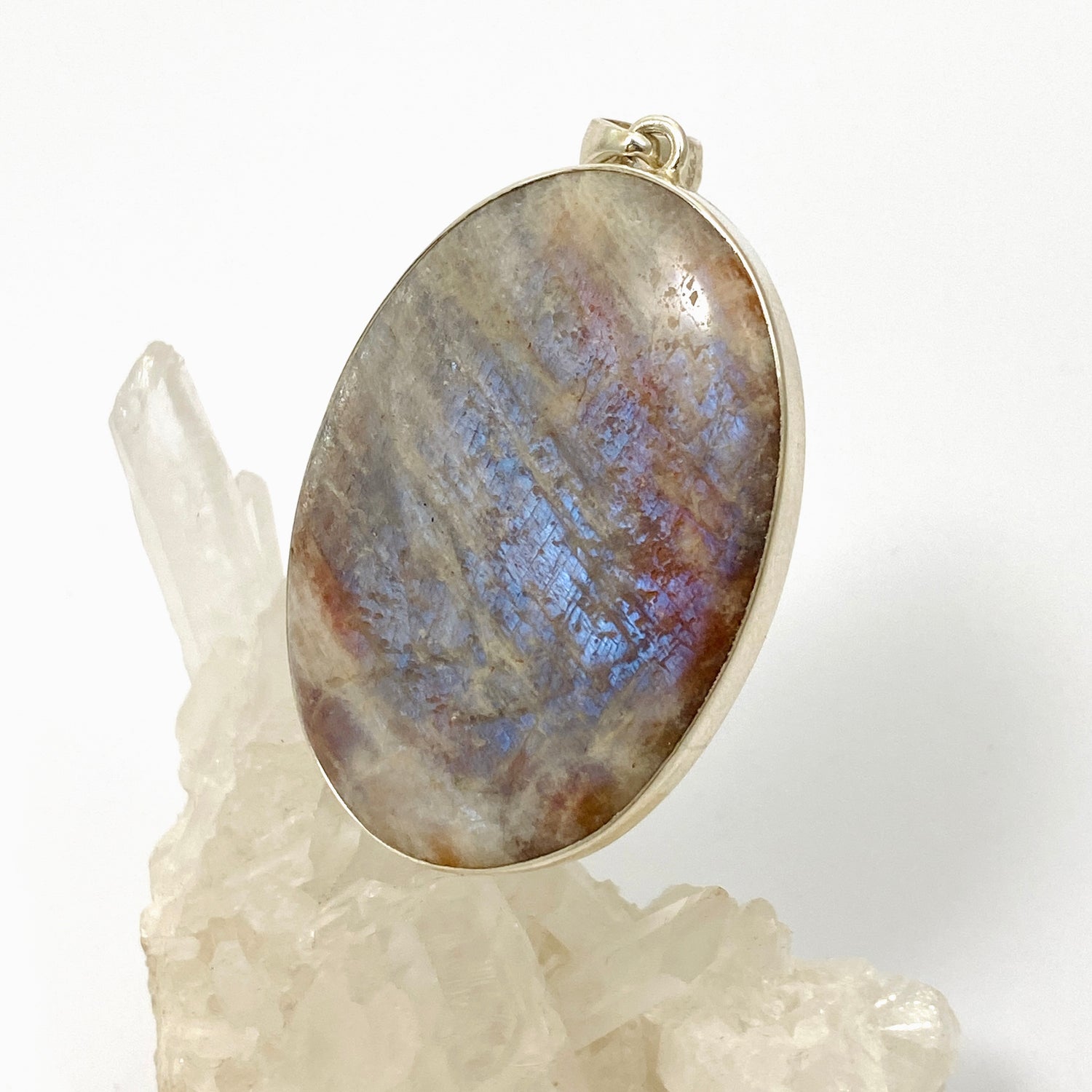 Belomorite (Sunstone with Moonstone "Eclipse" Stone) Oval Cabochon Pendant KPGJ4697