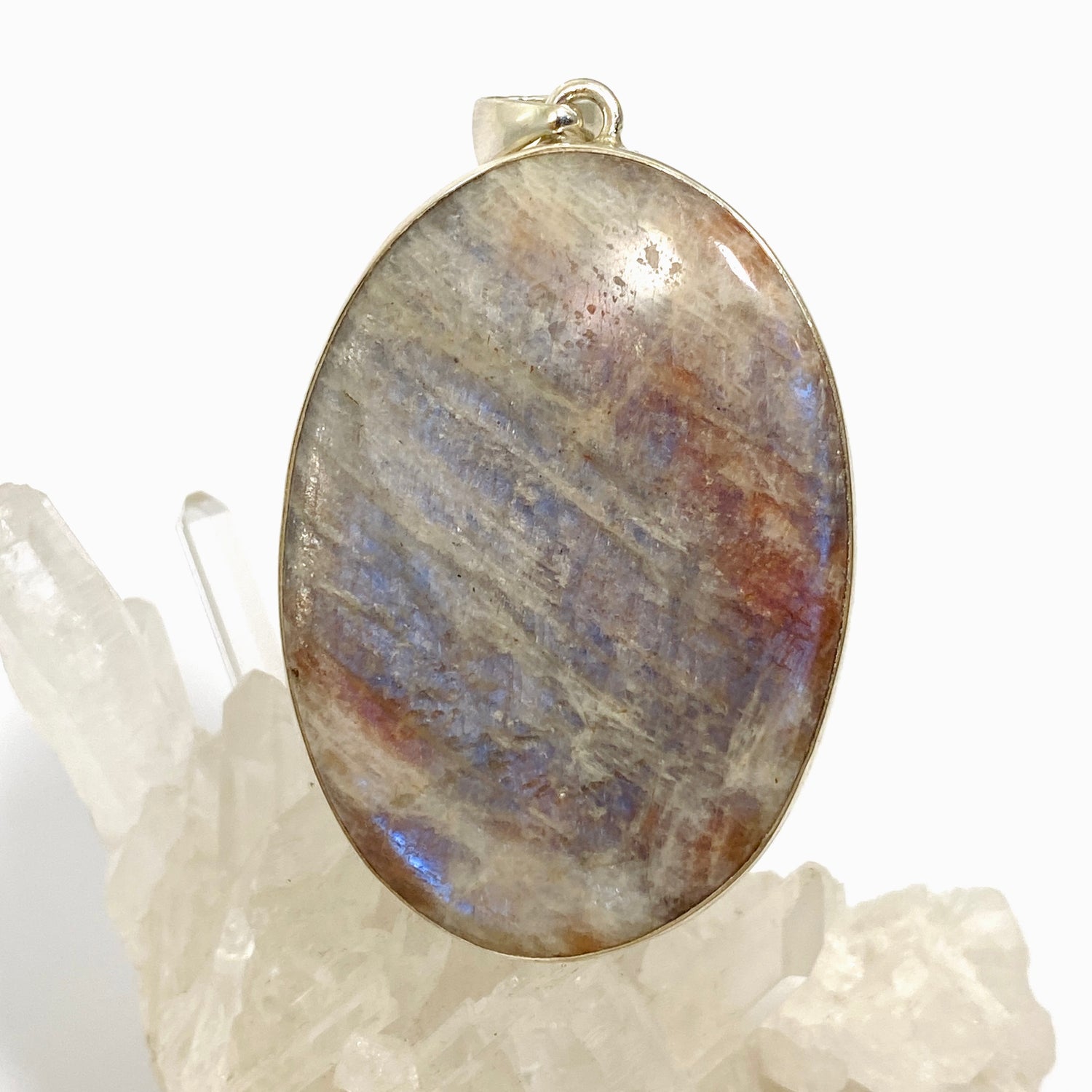 Belomorite (Sunstone with Moonstone "Eclipse" Stone) Oval Cabochon Pendant KPGJ4697