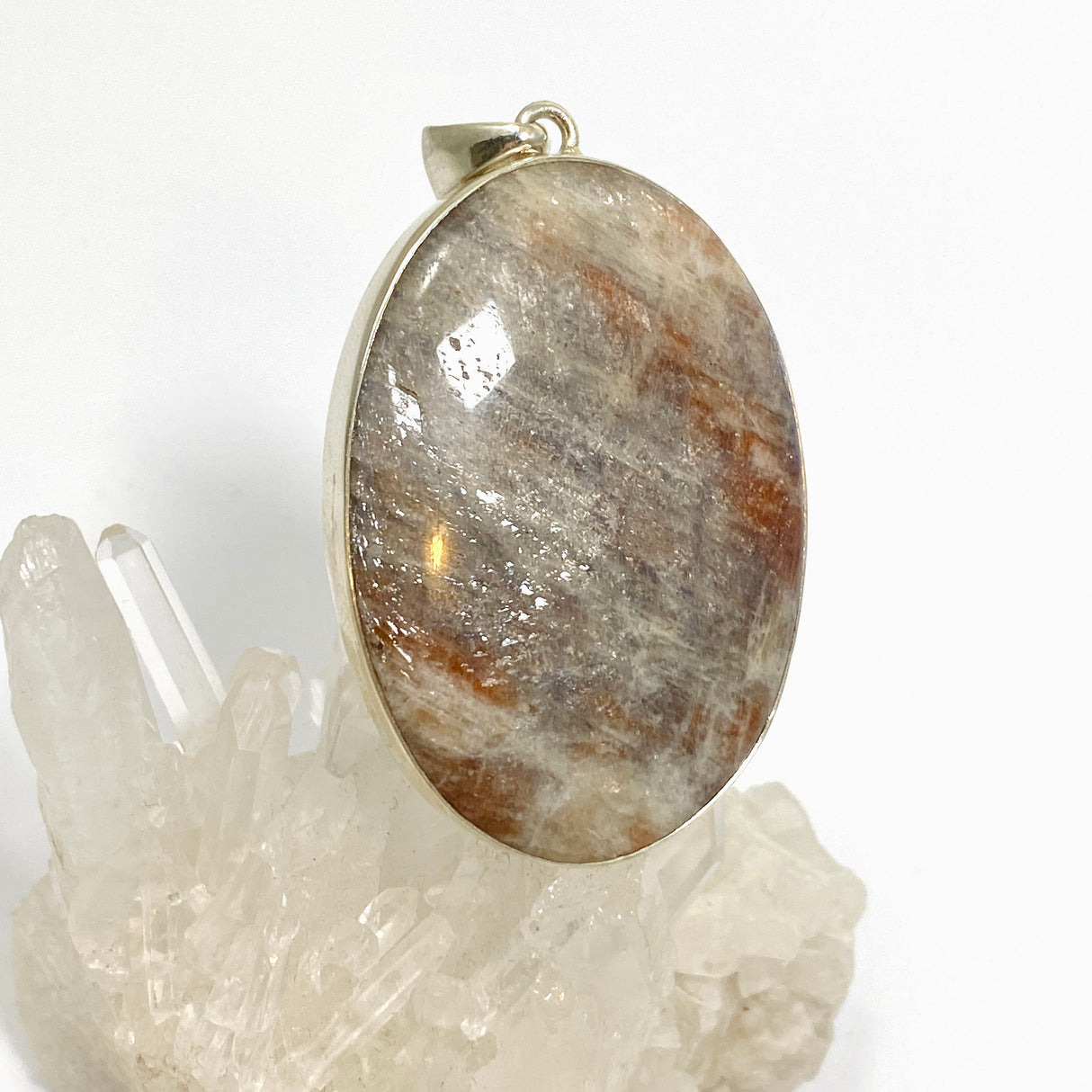Belomorite (Sunstone with Moonstone "Eclipse" Stone) Oval Cabochon Pendant KPGJ4697