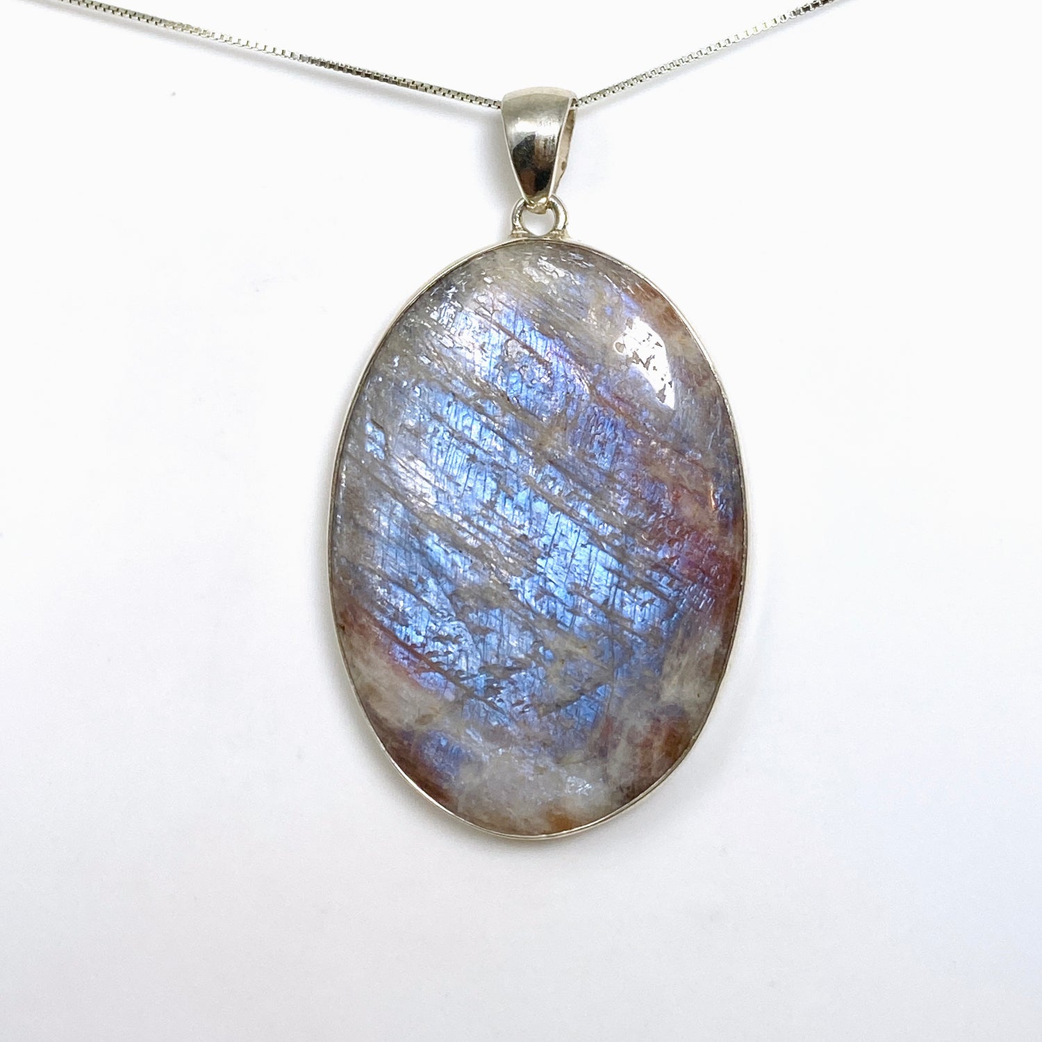 Belomorite (Sunstone with Moonstone "Eclipse" Stone) Oval Cabochon Pendant KPGJ4697