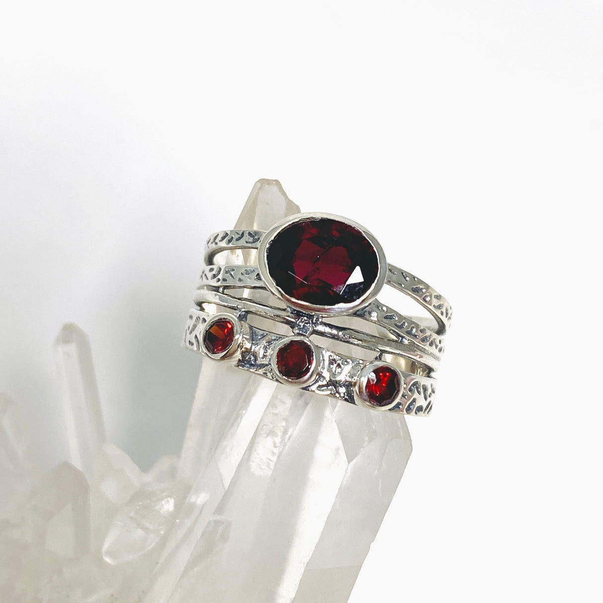 Garnet Multi-stone Faceted Gemstone Ring R3783