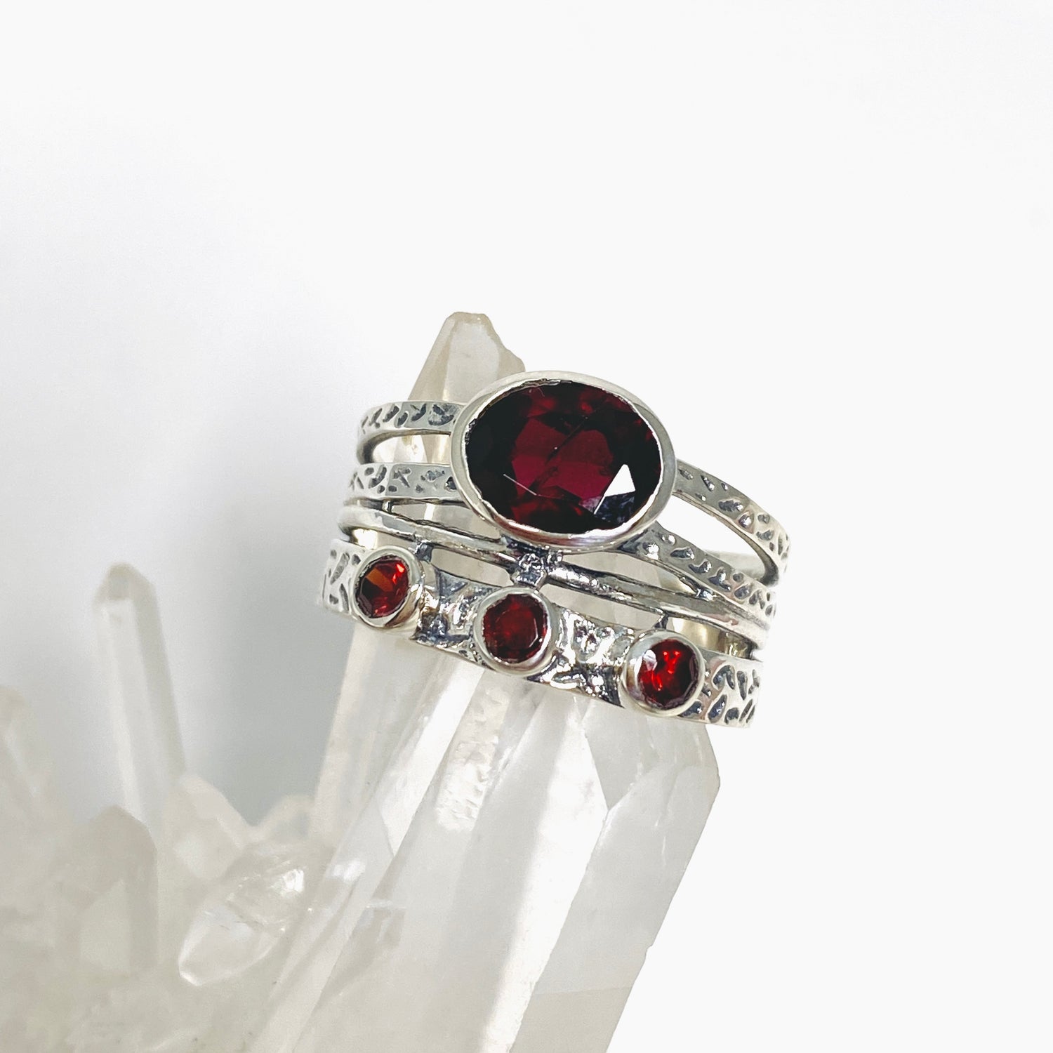 Garnet Multi-stone Faceted Gemstone Ring R3783