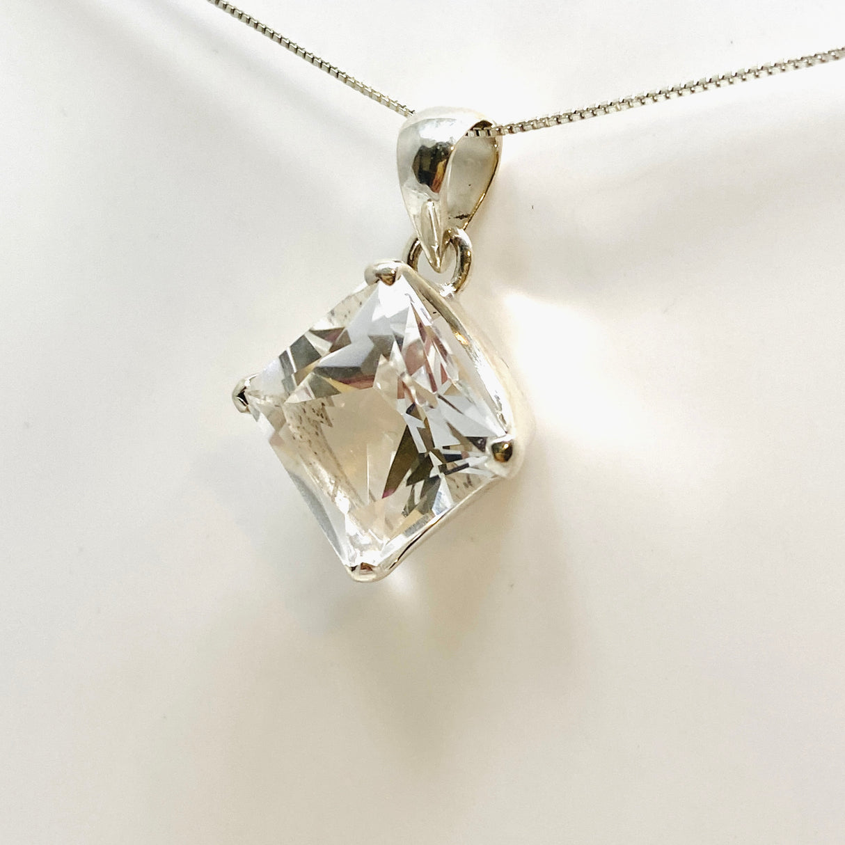 Clear Quartz Square Faceted Pendant PPGJ913