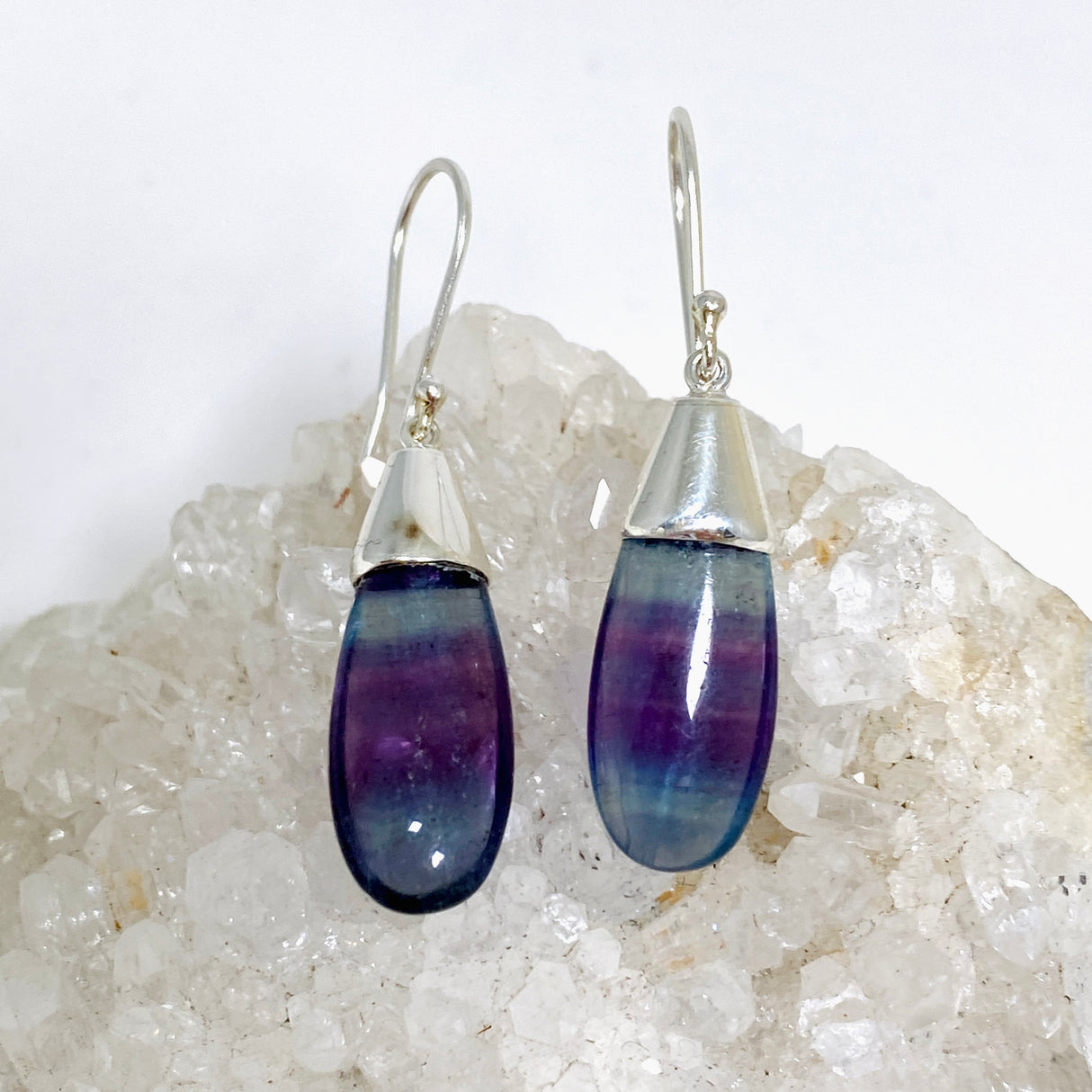 Fluorite Teardrop Cabochon Earrings BTP-50
